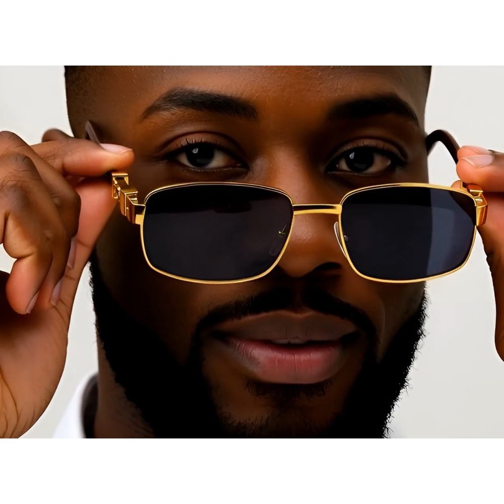 Sunglasses Men square Style Street Shades Dark Black Lens UV400 Protection Gafas